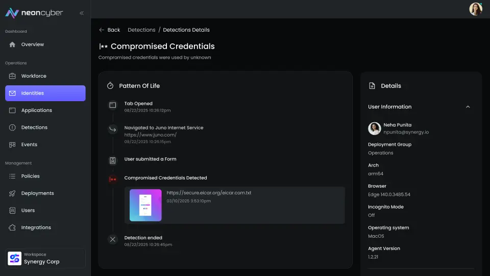 Spot authentication risk